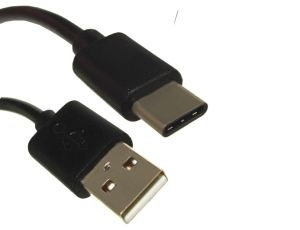 Kabel USB wtyk A- Type-C 1,0m czarny