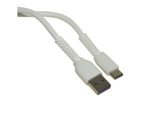 Kabel USB wtyk A- Type-C 1,0m 3A biały MXUC-04