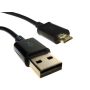 Kabel USB wtyk A- micro USB B 1,0m czarny - 2