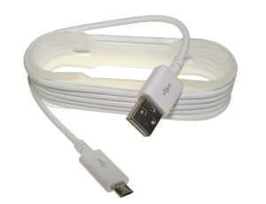 Kabel USB wtyk A- micro USB B 1,5m biały HQ