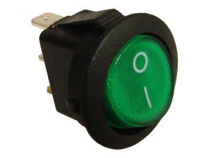 Przełącznik podświetlany okrągły zielony 250V/6A