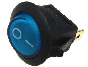 Przełącznik podświetlany okrągły niebiesk 250V/6A