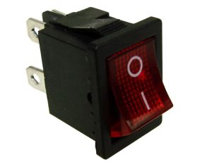 Przełącznik podświetlany mały 12V czerwony