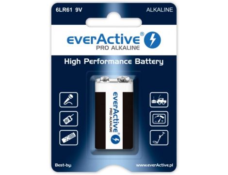 Bateria 9V alkaliczna PRO everActive blister