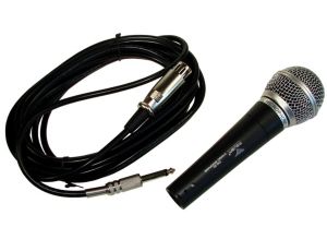 Mikrofon DM 80 czarny, srebrna główka, przewodowy
