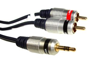 Kabel Jack3,5st-2RCA Digital  2,5m złote Blister