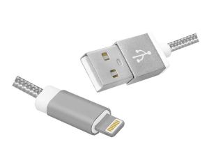 Kabel USB wtyk A- lightning 1,0m srebrny HQ