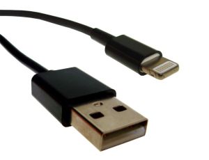 Kabel USB wtyk A- lightning 1,0m czarny