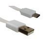 Kabel USB wtyk A- Type-C 1,0m biały płaski - 2