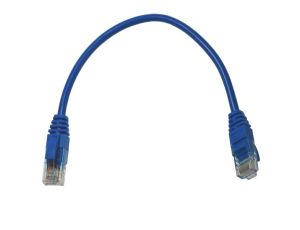 Kabel patchcord UTP5  0,25m niebieski