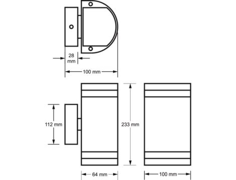 Oprawa elewacyjna Kortek 2x GU10 szara  RAL7040 - 2