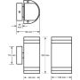 Oprawa elewacyjna Kortek 2x GU10 szara  RAL7040 - 3