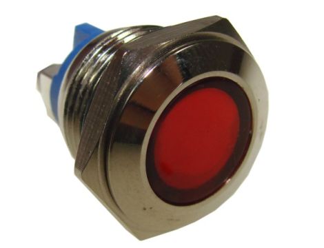 Kontrolka LED 18mm 12V metal czerwona
