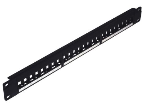 Patch panel 24-port 1U 19" pusty do Keystone