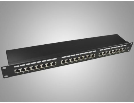 Patch panel 24-port STP5e 1U 19" złącza krone