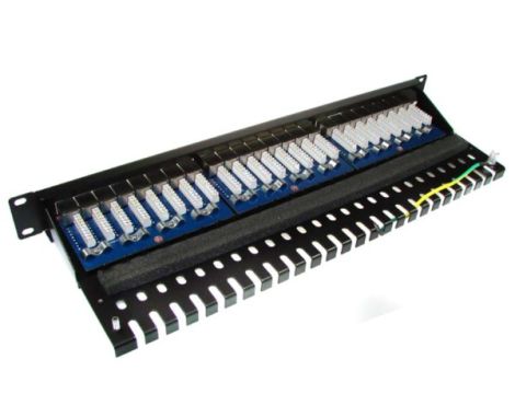 Patch panel 24-port STP5e 1U 19" złącza krone - 4