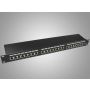 Patch panel 24-port STP5e 1U 19" złącza krone - 2