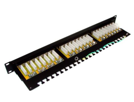 Patch panel 24-port STP6 1U 19" złącza dual block - 3