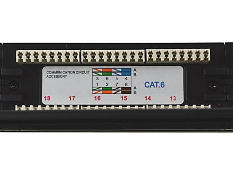 Patch panel 24-port UTP6 1U 19" z półką - 3