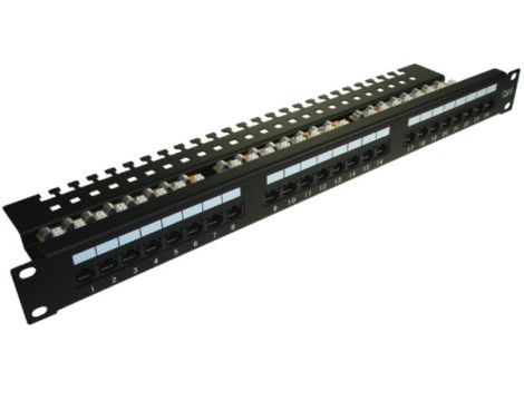 Patch panel 24-port UTP6 1U 19" złącza krone LSA