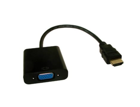 Konwerter HDMI wtyk na VGA gniazdo na kablu czarny