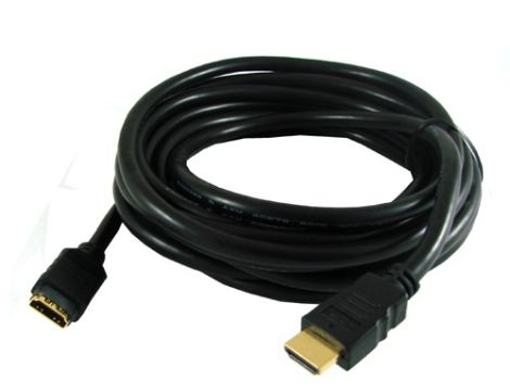 Kabel HDMI  5,0m przedłużacz gn.-wt.