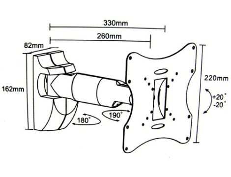 Uchwyt LCD 23"-42" 30kg srebrny regulowany - 2