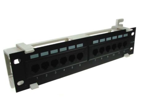 Patch panel 12-port UTP5e 1U 10" złącza krone naśc