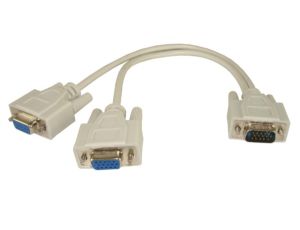 Rozgałęźnik VGA 1 input/2 output na kablu