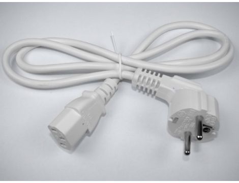 Kabel zasilający komputerowy, kolor biały 1,8m - 2