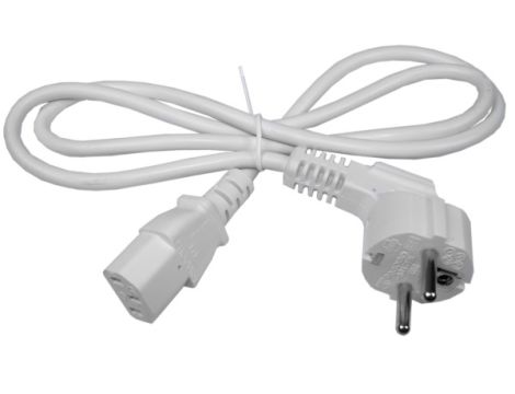 Kabel zasilający komputerowy, kolor biały 1,0m - 2