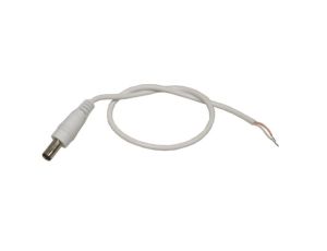 Wtyk DC 2,1/5,5 na kablu 30cm biały kabel podwójna