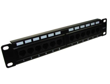 Patch panel 12-port UTP6 1U 10" złącza krone