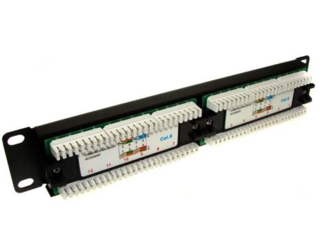 Patch panel 12-port UTP6 1U 10" złącza krone - 3