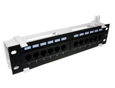 Patch panel 12-port UTP6 1U 10" złącza krone naści