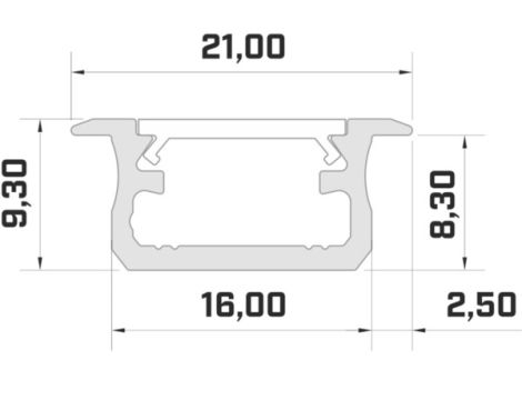 Profil LED wpuszczany 9mm 1mb anodowany - 2