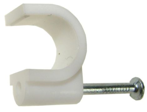 Uchwyt kabla okrągły 10mm KN-10  biały - 2