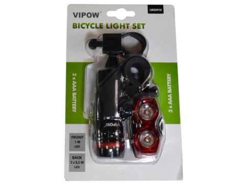 Lampa rowerowa LED zestaw przód + tył - 2
