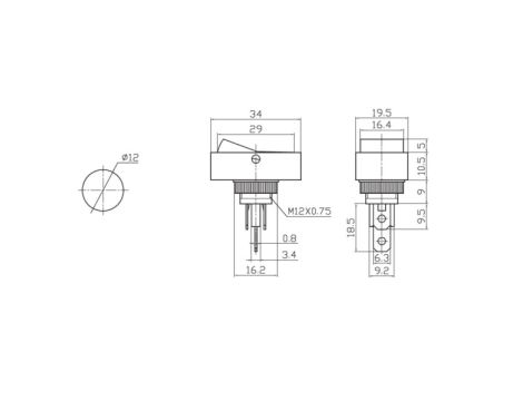 Przełącznik sam. ASW-11D 12V/20A on-off zielony - 2