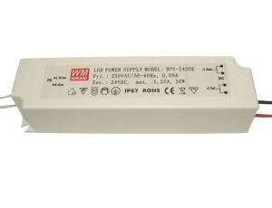 Zasilacz LED 24V  30W napięciowy IP67 plastik  EK