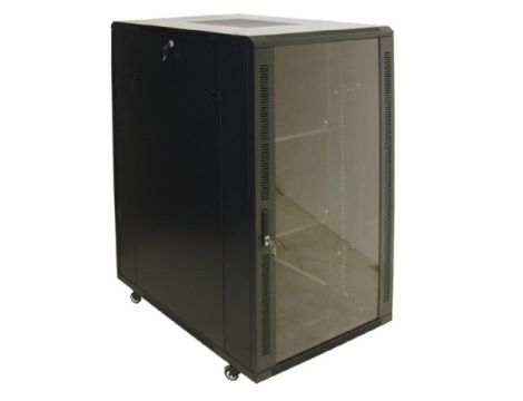 Szafa 19" stojąca 27U 600x600 BETA RAL9004 szkło