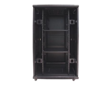 Szafa 19" stojąca 27U 600x600 BETA RAL9004 szkło - 3