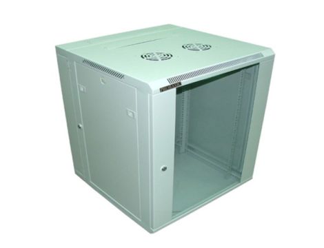 Szafa 19" wisząca KERN 12U 600x600 RAL7035 szkło