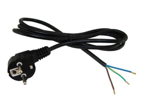 Kabel zasilający montażowy z wtykiem kątowym 1,5m - 2