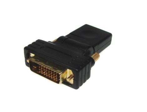 Adapter HDMI gn./wt. DVI-D (24+1) kątowy 90 stopni