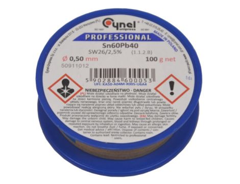 Cyna 0,50/100g Sn60Pb40 z topnikiem Cynel