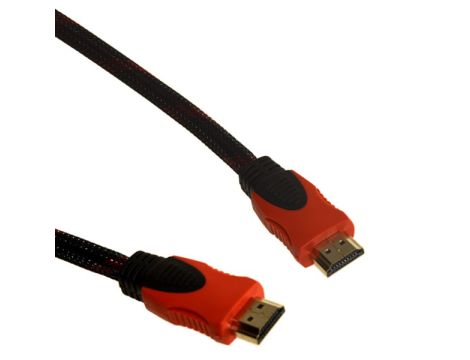 Kabel HDMI 10m 1.4 ethernet 28AWG oplot czerwony