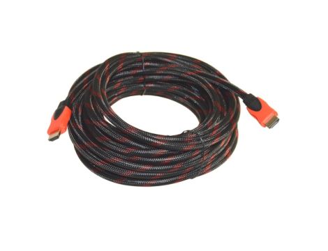Kabel HDMI 10m 1.4 ethernet 28AWG oplot czerwony - 2