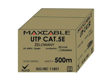 Przewód UTP5E drut Cu  +żel 500m  MAXCABLE  II - 3