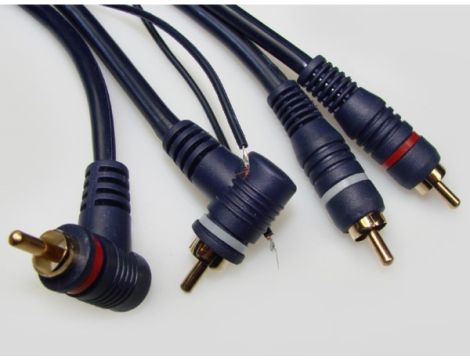 Kabel 2*RCA 5m  z żyłą sterującą kątowo - prosty